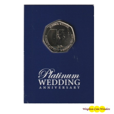 2017 BU 50p Coin (Card) - Platinum Wedding - The Royal Carriage - Click Image to Close
